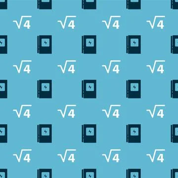 Set Electrical panel and Square root of 4 glyph on seamless pattern. Vector Stock Illustration