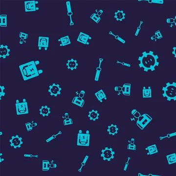 Set Electrical panel, outlet, Screwdriver and Electrician on seamless pattern 스톡 일러스트