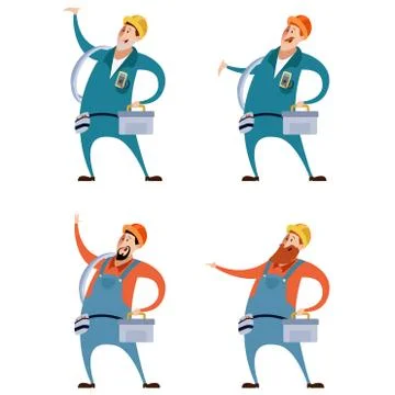 Set of Electrician Stock Illustration