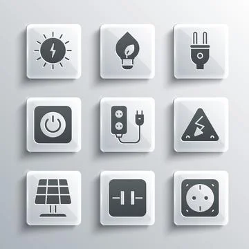 Set Electrolytic capacitor, Electrical outlet, High voltage, extension, Sol.. Stock Illustration