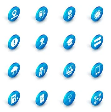 Set Electronic book with mouse, Create account screen, Clock, Information Stock Illustration