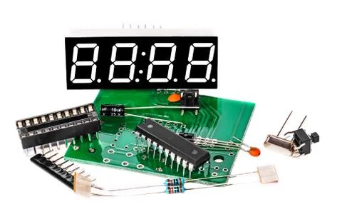 Set of electronic components Stock Photos