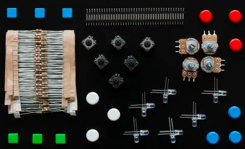 Set of electronic components Foto stock