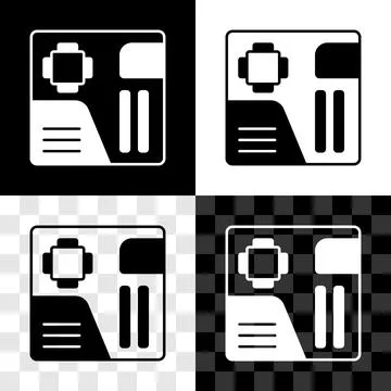 Set Electronic computer components motherboard digital chip integrated science 库存插图