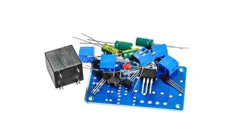 Set of electronic device components Stock Photos