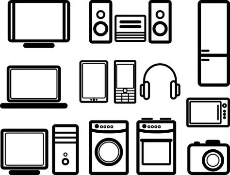 Set of electronic devices Stock Illustration