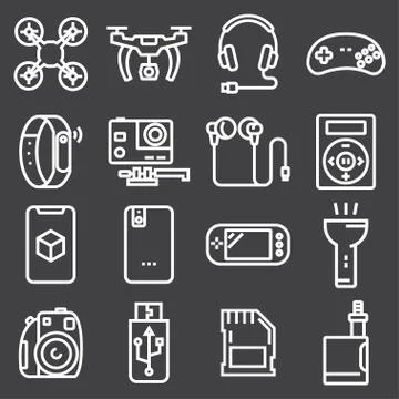 Set of electronic devices Stock Illustration