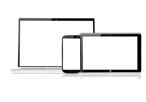 Set of electronic devices set of electronic devices with blank screens, is... Stock-Fotos