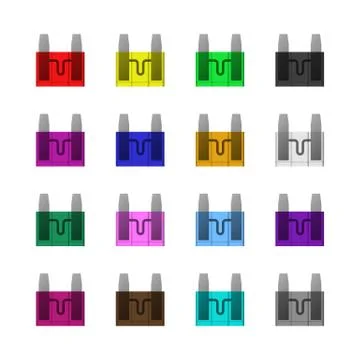 A set of electronic fuses. Stock Illustration