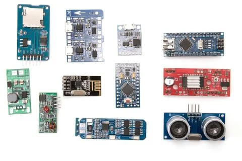 A set of electronic modules Stock Photos