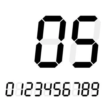 Set of electronic numbers Stock Illustration