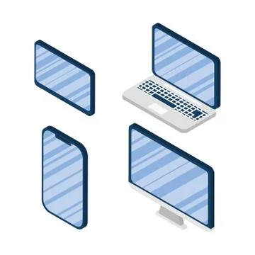 Set of electronics devices icons Illustrazione stock
