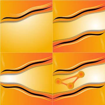 Set of elegant abstract orange background for you design. Illustrazione stock