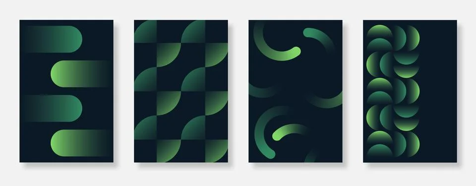 Set of elegant and modern gradient poster design background Stock Illustration