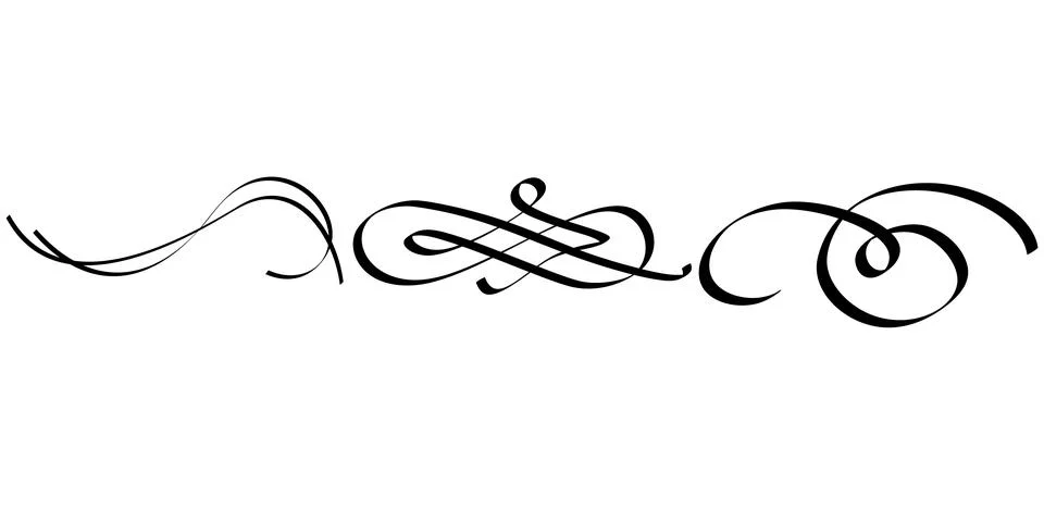 Set Elegant calligraphic element Stock Illustration