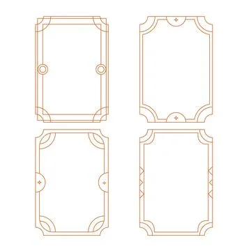 Set of elegant Golden Geometric Frames collection with Celestial Elements o.. Stock Illustration