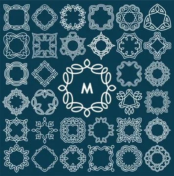 Set of elegant monogram design. Vector illustration. Ilustración de archivo