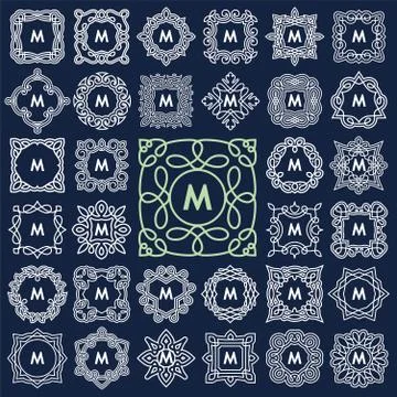 Set of elegant monogram design. Vector illustration. Illustration