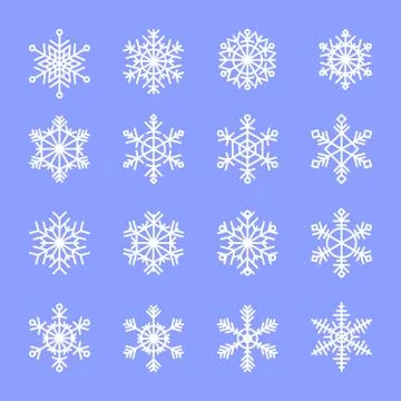 Set of elegant, openwork geometric vector snowflakes. Stock-Illustration