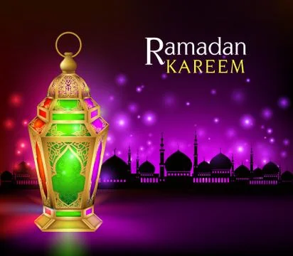 Set of Elegant Ramadan Kareem Lantern or Fanous Stock Illustration