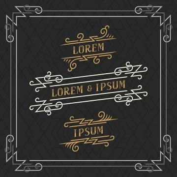 The set of elegant vintage emblems templates. Stock Illustration