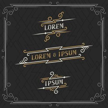 The set of elegant vintage emblems templates. Ornate retro business sign. Stock Illustration