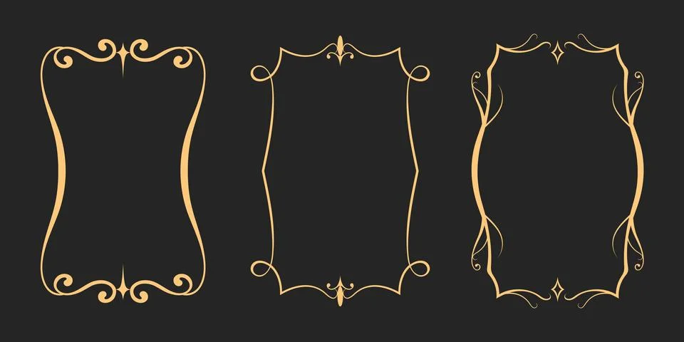 Set of elegant vintage frames. Set of decoration border templates Stock Illustration