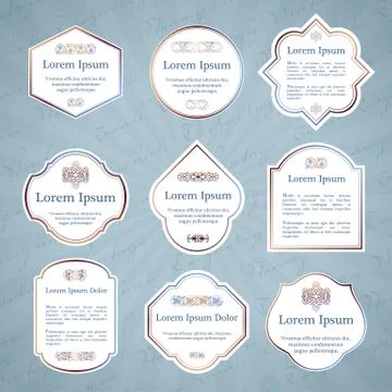 Set of elegant vintage labels Stock Illustration