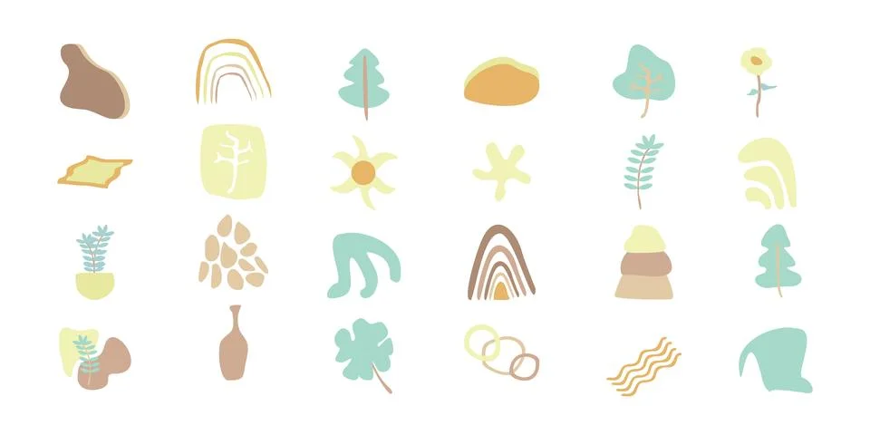 Set of element aesthetic logo vector template Stock Illustration