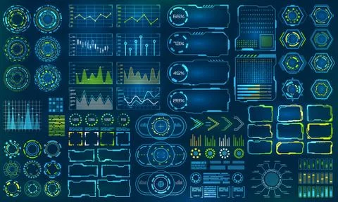 Set Element for Futuristic Design. Interactive Interface Control Panels Stock Illustration