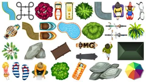Set of element house decorations isolated Ilustração Stock
