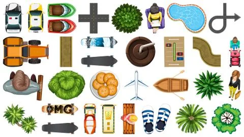 Set of element house decorations isolated Ilustração Stock