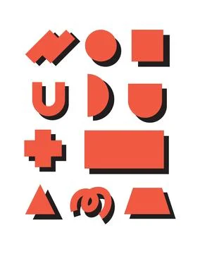 Set element shape geometric on white background unique Stock Illustration