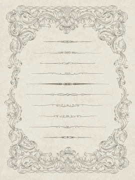 Set of elements for abstract certificate design, vector eps10 Illustrazione stock