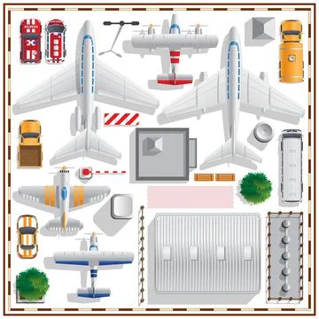 A set of elements for the airport. イラスト素材