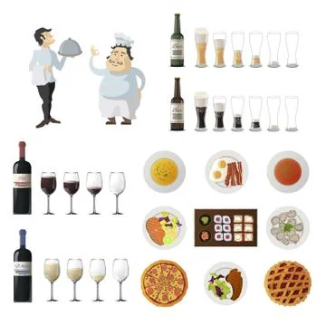 Set of elements for cafe and restaurant menu 스톡 일러스트