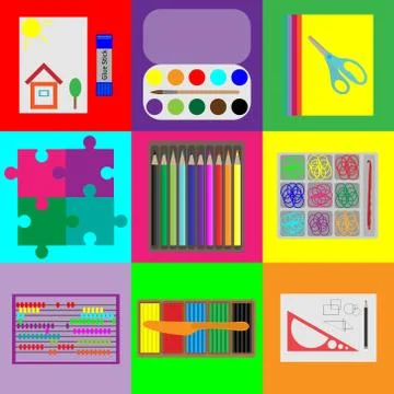 Set of elements for childrens development. Stock Illustration