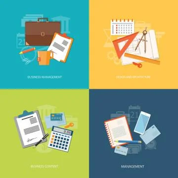 Set of elements for content of education, business, marketing Stock Illustration