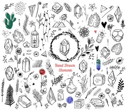 Set of elements for the cover Stock Illustration