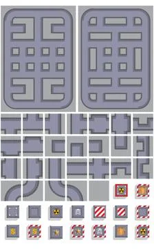 A set of elements for creating a maze. Stock Illustration