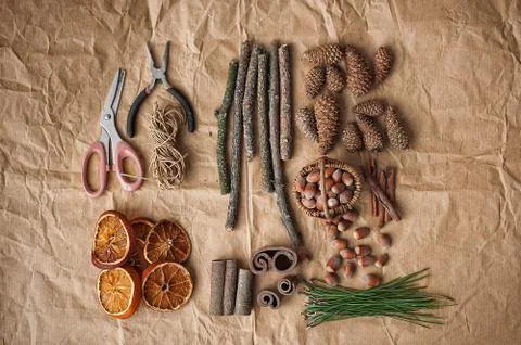 A set of elements for creating New Year's Eve decoration Stock Photos