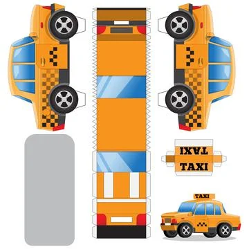 Set of elements for creating a taxi Stock Illustration