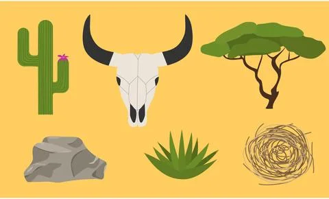 Set of elements for desert. Stock Illustration