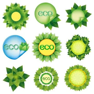Set of elements for eco design vector Stock Illustration