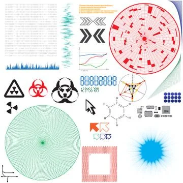 Set of elements for electronics design Stock Illustration