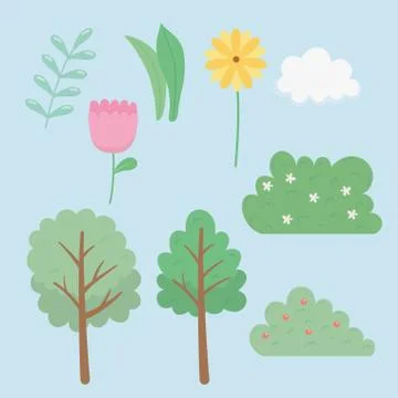 Set of elements garden icons 스톡 일러스트