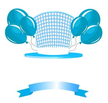 Set of elements for the German Oktoberfest beer festival. hat, balloons and r Stock Illustration
