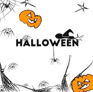 Set of elements for Halloween as a postcard 스톡 일러스트