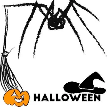 Set of elements for Halloween as a postcard Stock Illustration