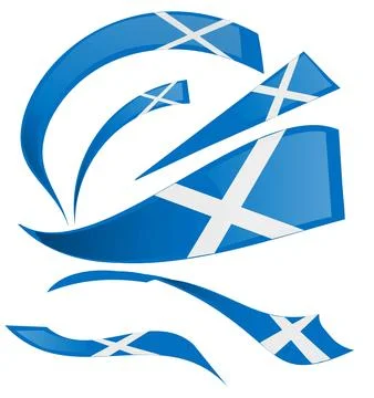 Set of elements of the horizontal flag of Scotland. Different shapes isolat.. Stockillustratie